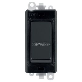 Click GM2018BKMB-DW GridPro Matt Black 20AX 2 Pole DISHWASHER Switch Module - Black Insert