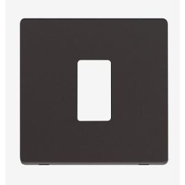 Click SCP20401MB GridPro Metal Black Screwless 1 Gang Definity Front Plate