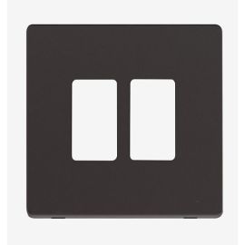 Click SCP20402MB GridPro Metal Black Screwless 2 Gang Definity Front Plate