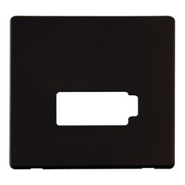 Click SCP450MB Definity Metal Black Screwless 13A Lockable Fused Spur Unit Cover Plate image