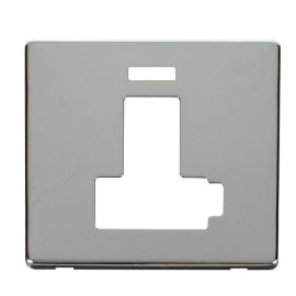 Click SCP452CH Polished Chrome Definity Screwless 13A Neon Lockable Switched Fused Spur Unit Cover Plate image