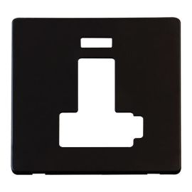 Click SCP452MB Definity Metal Black Screwless 13A Neon Lockable Switched Fused Spur Unit Cover Plate image
