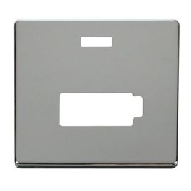 Click SCP453CH Polished Chrome Definity Screwless 13A Neon Lockable Fused Spur Unit Cover Plate image