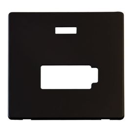 Click SCP453MB Definity Metal Black Screwless 13A Neon Lockable Fused Spur Unit Cover Plate image