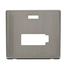 Click SCP453SS Stainless Steel Definity Screwless 13A Neon Lockable Fused Spur Unit Cover Plate image