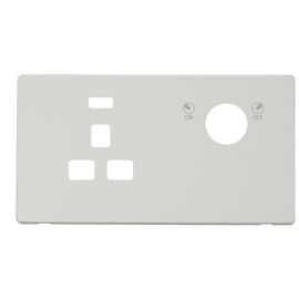 Click SCP655MW Definity Metal White Screwless 1 Gang 13A 2 Pole Neon Key Lockable Socket Cover Plate image