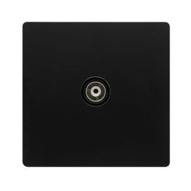Click SFBK158BK Definity Complete Matt Black Screwless 1 Gang Isolated Coaxial Outlet