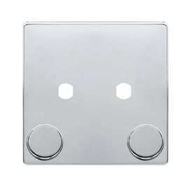 Click SFCH142PL Definity Complete Polished Chrome Screwless 1 Gang 2 Aperture Unfurnished Dimmer Plate image