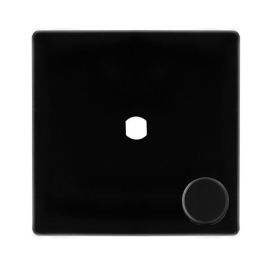 Click SFMB141PL Definity Complete Metal Black Screwless 1 Gang 1 Aperture Unfurnished Dimmer Plate image