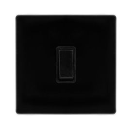 Click SFMB622BK Definity Complete Metal Black Screwless 1 Gang 20A 2 Pole Plate Switch image
