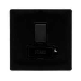 Click SFMB851BK Definity Complete Metal Black Screwless 1 Gang 13A Lockable Switched Fused Spur Unit image