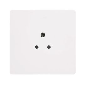 Click SFMW039PW Definity Complete Metal White Screwless 1 Gang 2A Round Pin Socket image
