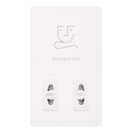 Click SFMW100PW Definity Complete Metal White Screwless 115-230V Dual Voltage Shaver Socket