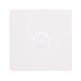 Click SFMW161 Definity Complete Metal White Screwless 1 Gang 100W 2 Way Trailing Edge Dimmer Switch image