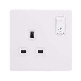 Click Definity 13A 1 Gang Socket Outlet Cover Plate SCP430PW