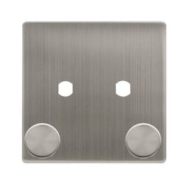 Click SFSS142PL Definity Complete Stainless Steel Screwless 1 Gang 2 Aperture Unfurnished Dimmer Plate image