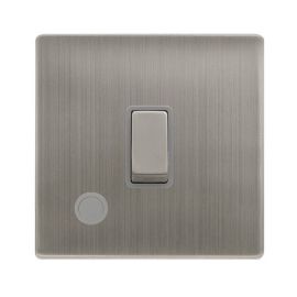 Click SFSS522GY Definity Complete Stainless Steel Screwless 20A 2 Pole Flex Outlet Plate Switch - Grey Insert image