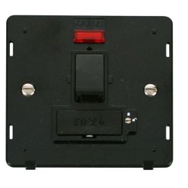Click SIN852BK Black Definity 13A Neon Lockable Switched Fused Spur Unit Insert  - Black Insert image