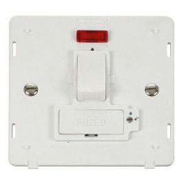 Click SIN852PW White Definity 13A Neon Lockable Switched Fused Spur Unit Insert  - White Insert image