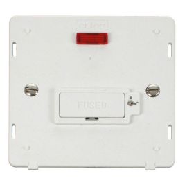 Click SIN853PW White Definity 13A Neon Lockable Fused Spur Unit Insert  - White Insert image