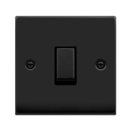 Click VPMB722BK Deco Matt Black 1 Gang 20A 2 Pole Plate Switch image