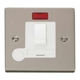 Click VPPN052WH Deco Pearl Nickel 13A Flex Outlet Neon Switched Fused Spur Unit - White Insert image