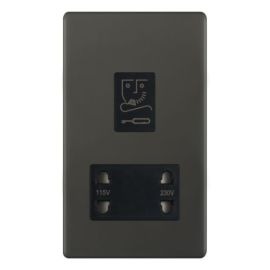 Selectric 5MPLUS-12-32 5M-PLUS Screwless Dark Bronze 115-230V Dual Voltage Shaver Socket image