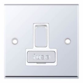 Selectric 7MPRO-328 7MPRO Polished Chrome 13A 2 Pole Switched Fused Spur Unit - White Insert image