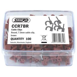 CCR35W 3.5mm Round Cable Clips – 100 Clips – White – Selectric UK
