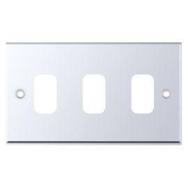 Selectric SGRID360-190 GRID360 Polished Chrome 3 Aperture 7M-PRO Modular Front Plate