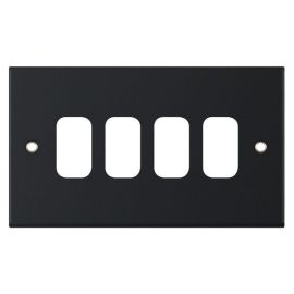 Selectric SGRID360-247 GRID360 Matt Black 4 Aperture 5M Modular Front Plate