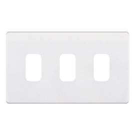 Selectric SGRID360-267 GRID360 Matt White 3 Aperture 5MPLUS Screwless Modular Front Plate