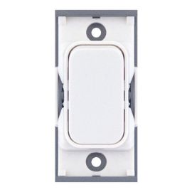 Selectric SGRID360-6 GRID360 White Plastic 10A 2 Pole Switch Module - White Insert image