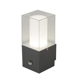 Searchlight SLI-2581GY Granada Dark Grey IP44 25W E27 GLS Outdoor PIR Wall Light with Clear Glass image