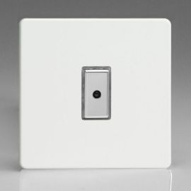 Varilight JDQE101S Screwless Premium White 1 Gang 100W 1 Way Multi-Point Remote or Touch Master LED Dimmer Switch