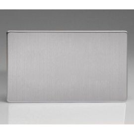 Varilight XDSDBS Screwless Brushed Steel 2 Gang Blank Plate