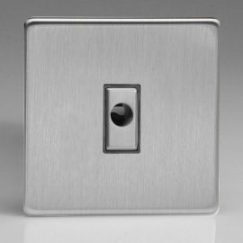 Varilight XDSFODS Screwless Brushed Steel 1 Gang 16A Flex Outlet Plate