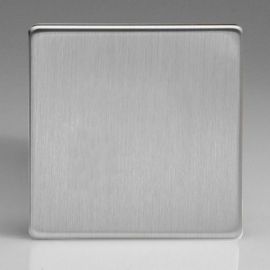 Varilight XDSSBS Screwless Brushed Steel 1 Gang Blank Plate