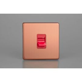 Varilight XDY45SS.BC Urban Screwless Brushed Copper 1 Gang 45A Double Pole Cooker Switch image