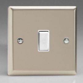 Varilight XN7W Classic Satin 1 Gang 10A Intermediate Rocker Switch - White Insert image