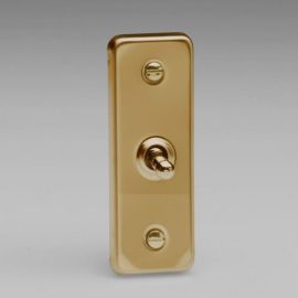 Varilight XVAT1 Classic Victorian Brass 1 Gang 10A 1- or 2-Way Architrave Toggle Switch image