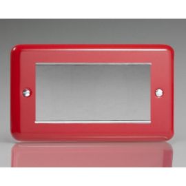 Varilight XYG4.PR Lily Pillar Box Red 4 Gang 100x50mm Aperture DataGrid Plate image