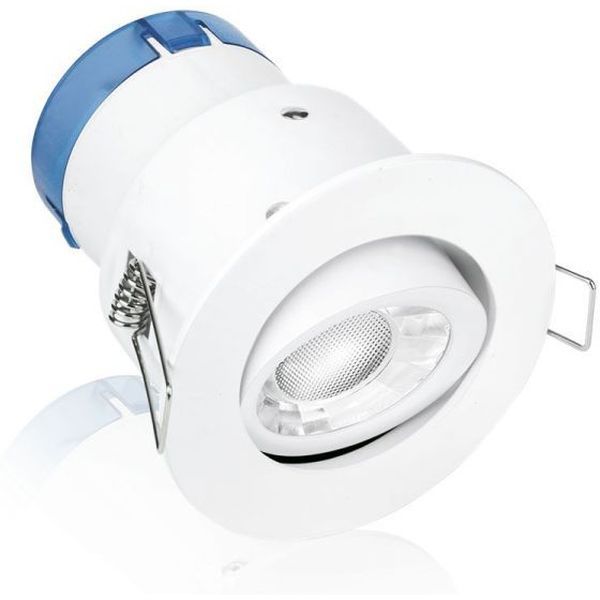 Aurora Lighting Au A62mw 40 Matt White Adjustable Led A6 Dimmable Fire Rated Downlight 400