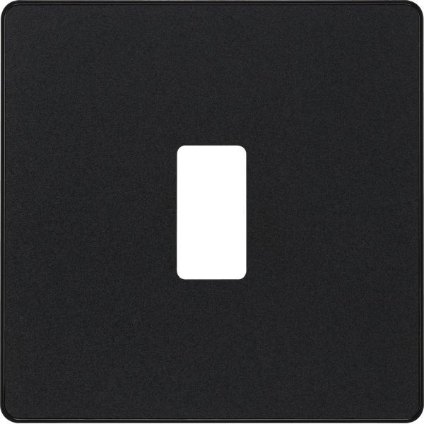 BG RPCDMB1B Evolve Grid Matt Black 1 Module Square Front Plate - Black Trim