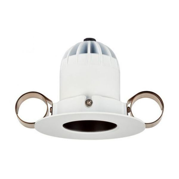 Collingwood BDL11F30MD Matt White Round Bezel 9.6W 640lm 3000K 24 Deg. 75mm  DALI Dimmable Downlight - Matt Black Baffle