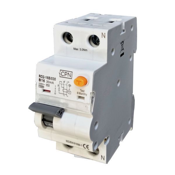 CPN Cudis RO2-25B/030A 25A 30mA B-Curve 10kA 2 Pole Type-A RCBO