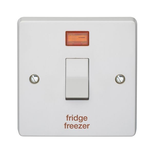 Crabtree 4013/3/FF Capital White 1 Gang 32A 2 Pole Neon 'fridge freezer' Switch