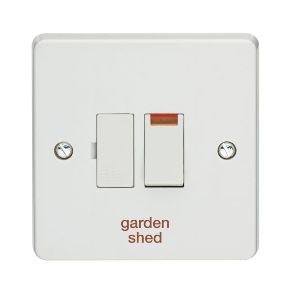 Crabtree 4827/3/GS Capital White 13A 2 Pole Neon 'garden shed' Switched Fused Connection Unit