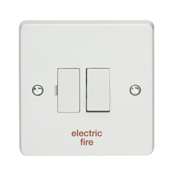 Crabtree 4827/EL Capital White 13A 2 Pole 'electric fire' Switched Fused Connection Unit