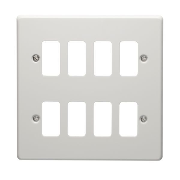 Crabtree 6578/WH Rockergrid White Metal 8 Gang Flush Grid Cover Plate